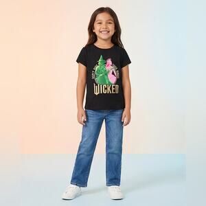 Carter's Black Short Sleeve Ribbed Neckline Tee with Wicked Graphic-GLOW IN DARK